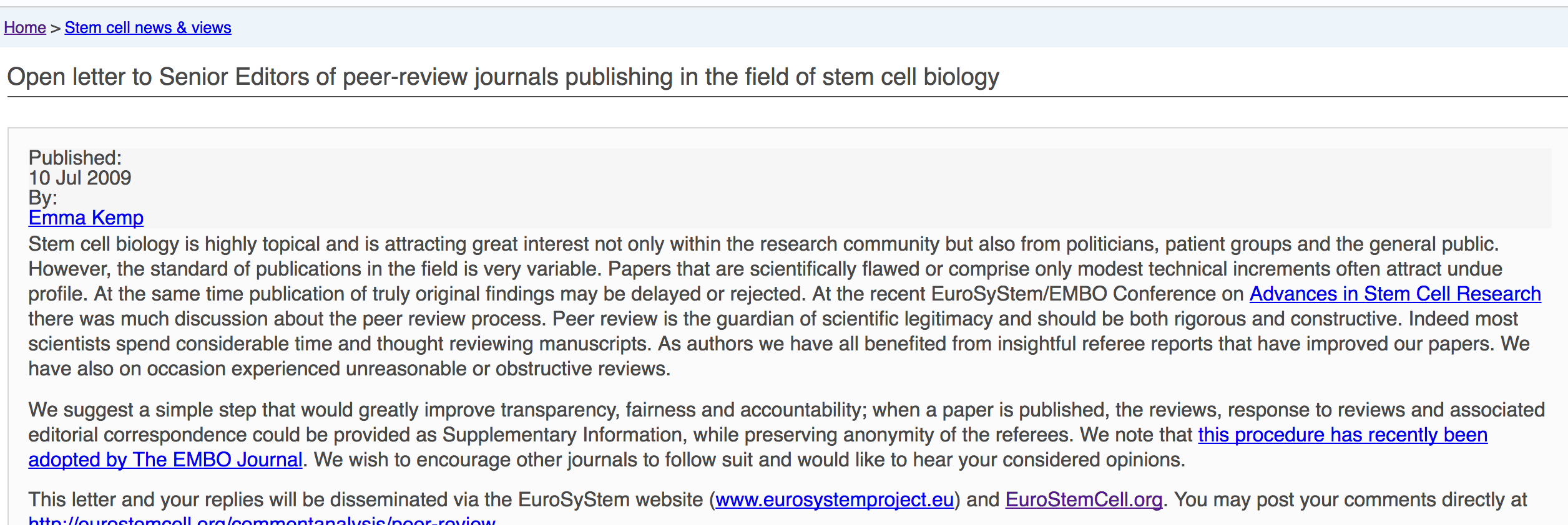open letter to senior editors of peer review journals peer reviews