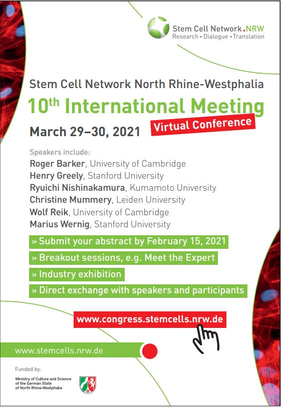 10th International Meeting Stem Cell Network NRW Flyer