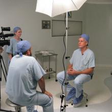 Clinicians being interviewed